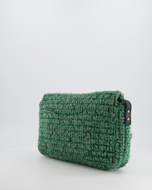 *FIRE PRICE* Chanel Green Tweed 2.55 Large Crossbody Bag with Ruthenium Hardware