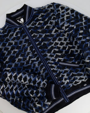 Chanel 18S Black, White and Blue Fishnet Mini Skirt and Jacket Set Size FR 34 (UK 6) RRP £6,850