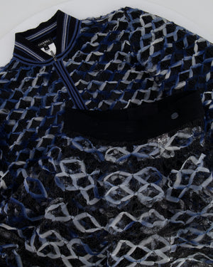 Chanel 18S Black, White and Blue Fishnet Mini Skirt and Jacket Set Size FR 34 (UK 6) RRP £6,850