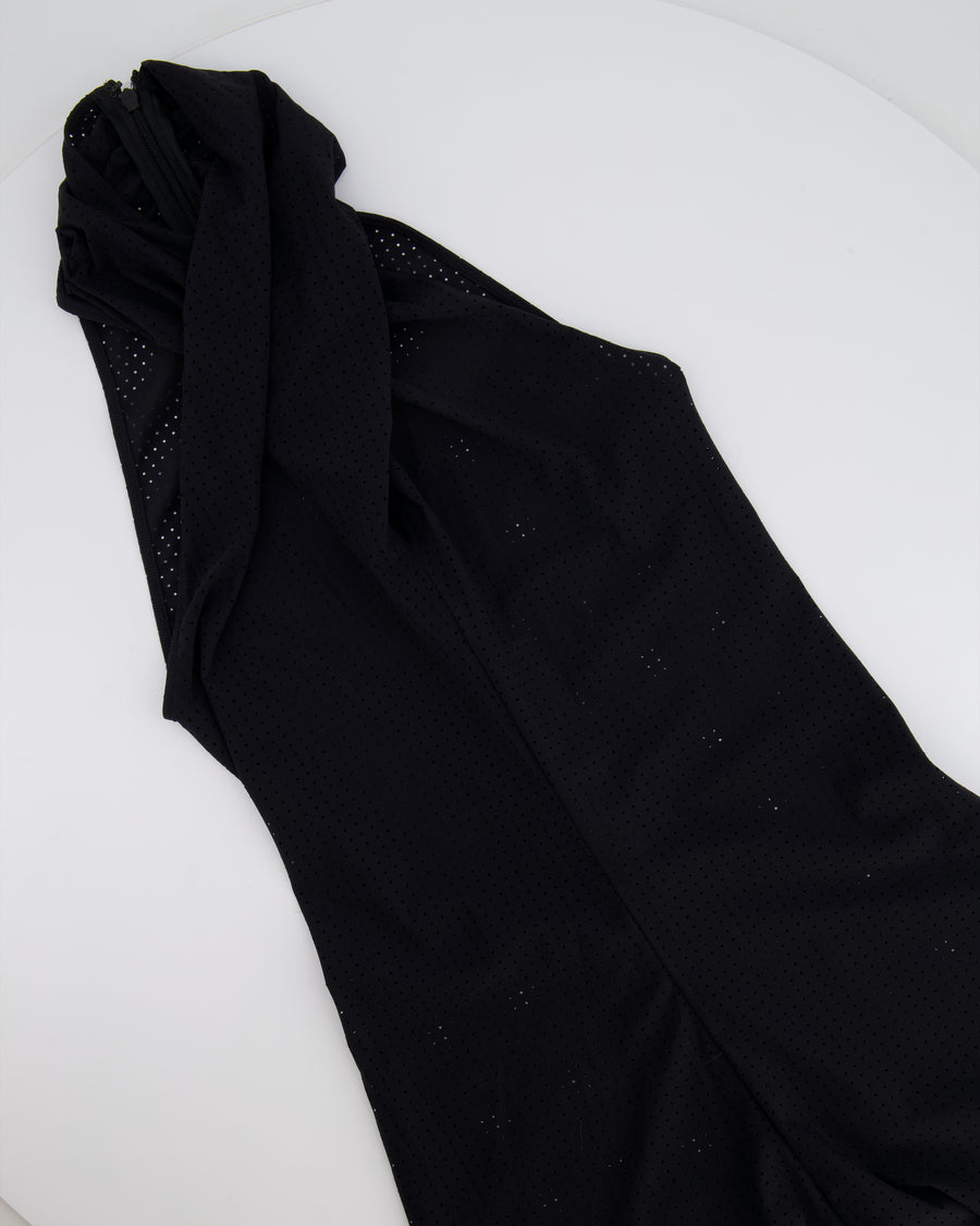 Alaïa Black Perforated Sleeveless Jumpsuit Size FR 34 (UK 6)