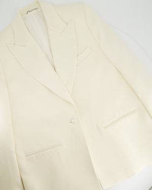 Magda Butrym Silk Ivory Suit Jacket and Toruser Set Size FR 36 (UK 8)