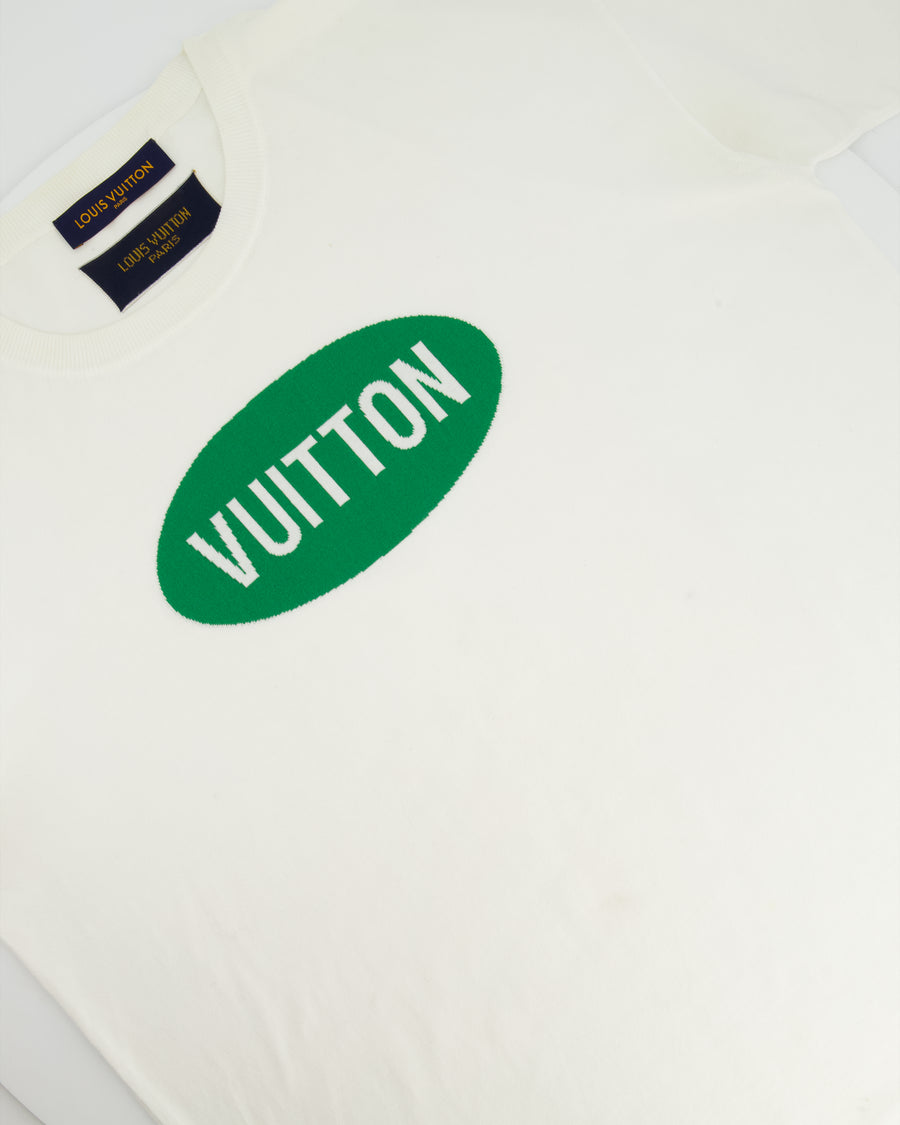 Louis Vuitton Menswear White "Vuitton" Knitted T-Shirt Size XL (UK 44)