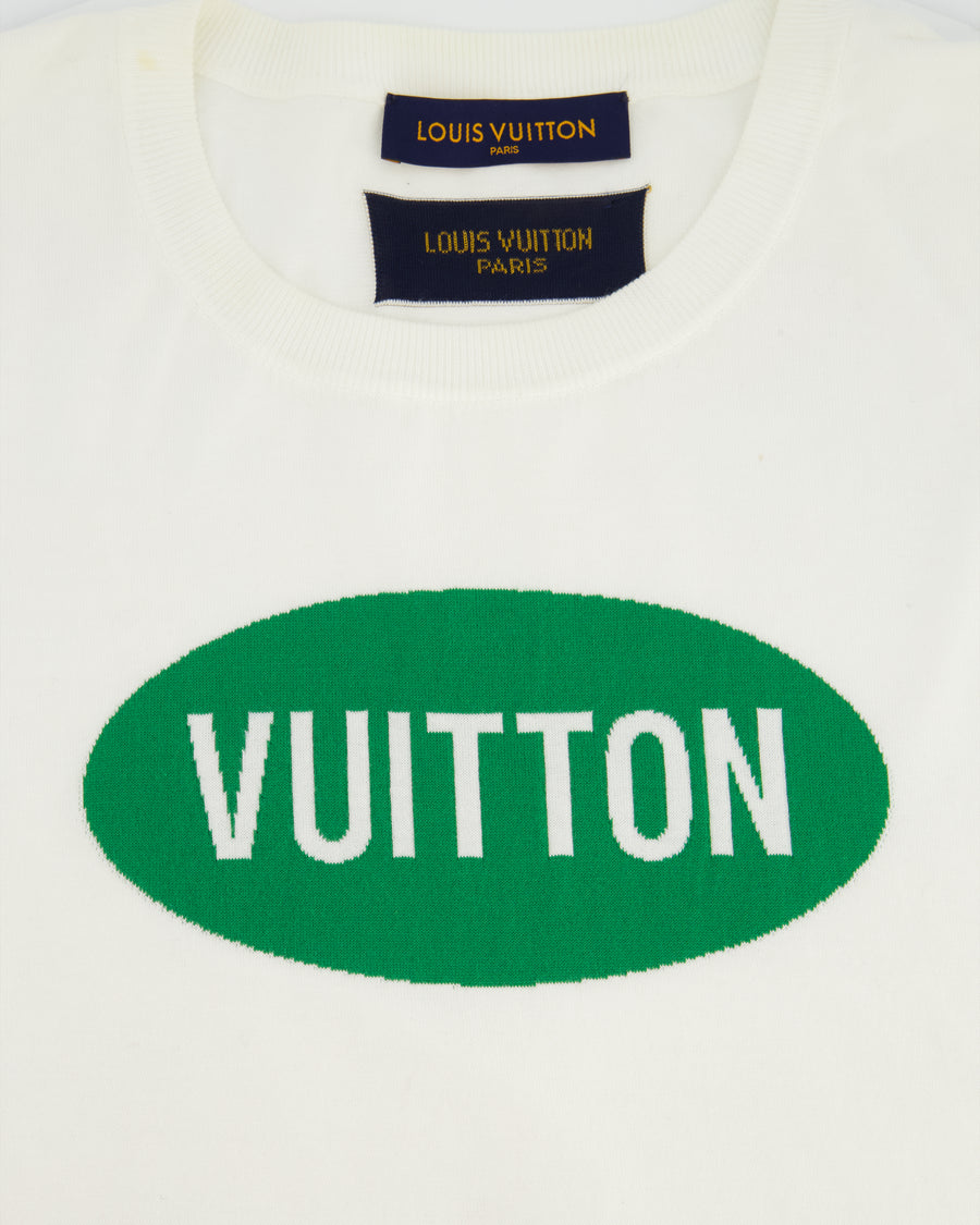 Louis Vuitton Menswear White "Vuitton" Knitted T-Shirt Size XL (UK 44)