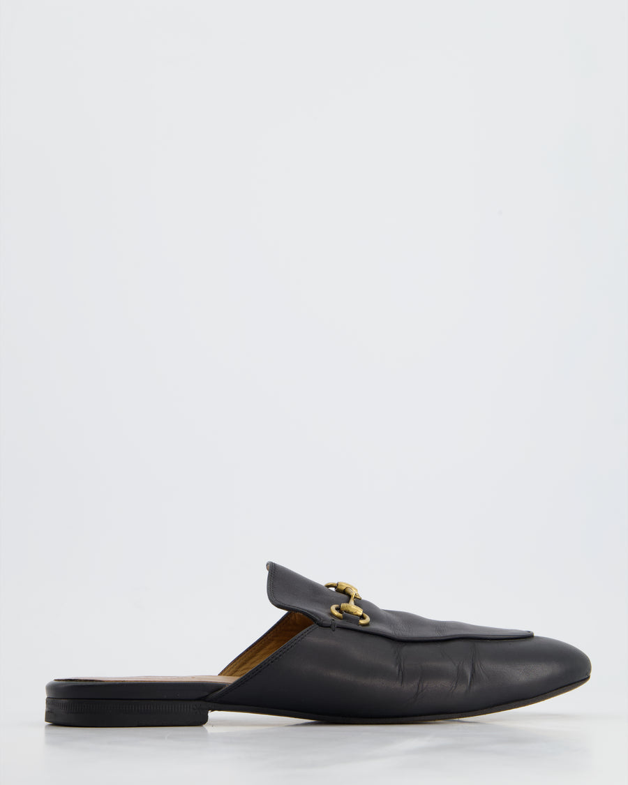 Gucci Black Leather Princetown Slipper Size EU 38.5