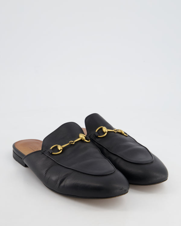 Gucci Black Leather Princetown Slipper Size EU 38.5