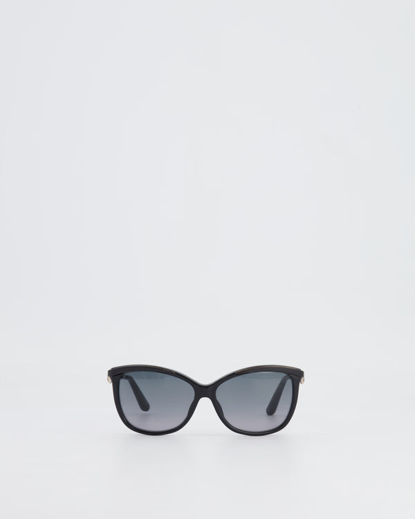 Dior Black Sunglasses with Blue and Gold Logo Detailing