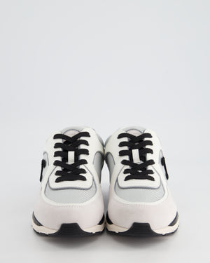 Chanel White Trainers with Black CC Logo Size EU 38