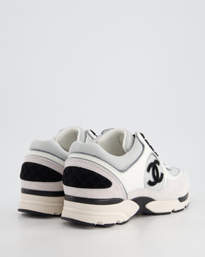 Chanel White Trainers with Black CC Logo Size EU 38