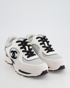 Chanel White Trainers with Black CC Logo Size EU 38