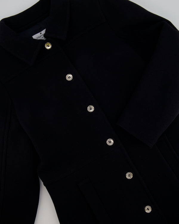 Courrèges Black Wool Coat with Buttons Detailing Size FR 34 (UK 6) RRP £1,250