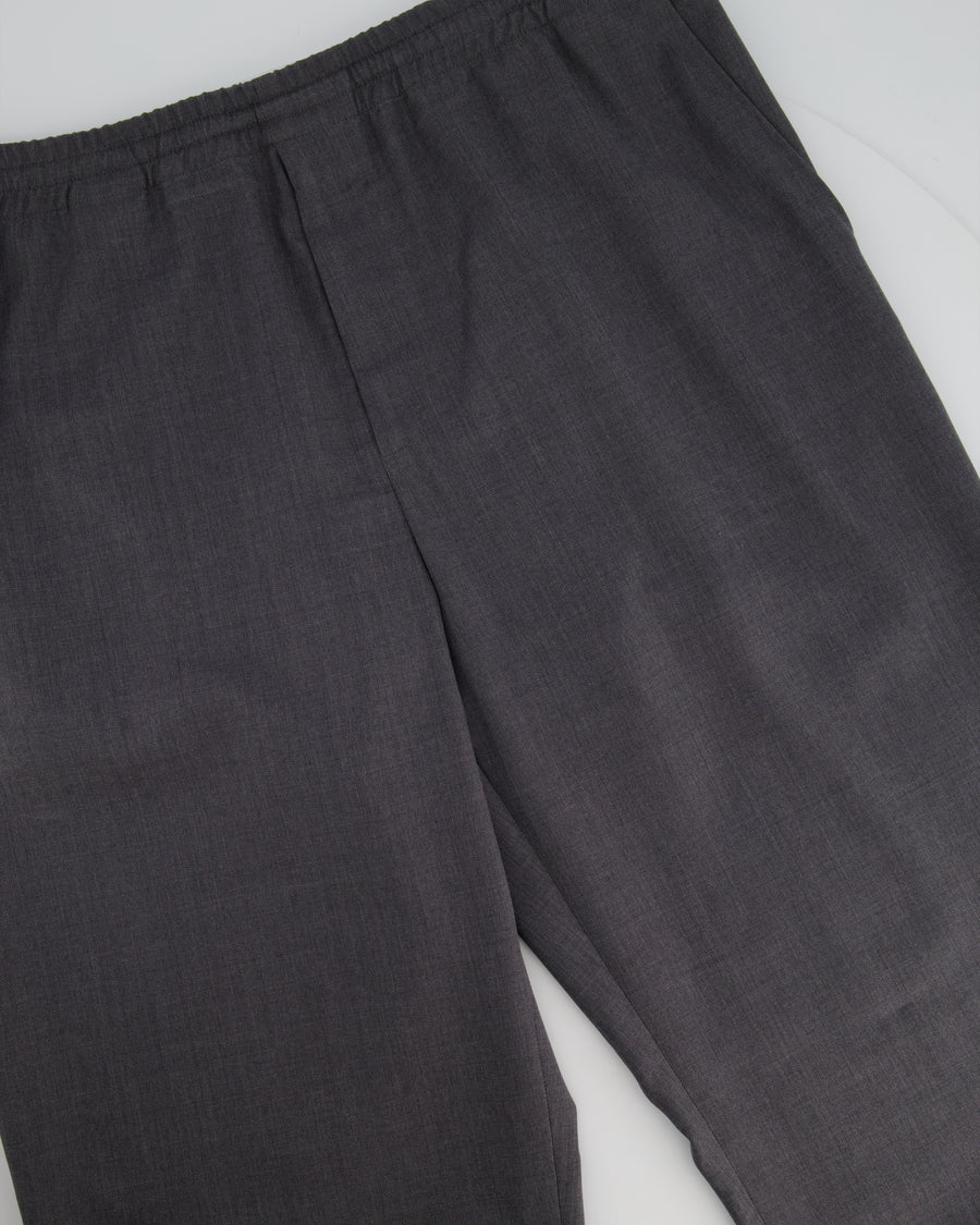 Louis Vuitton Grey Tailored Menswear Wool Trousers With Logo Embroidery Detail Size FR 46 (L)