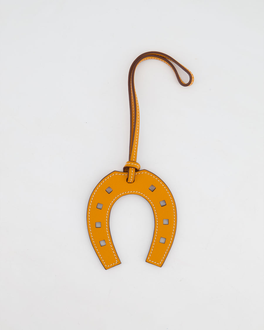 Hermès Jaune D'Or Paddock Horseshoe Leather Bag Charm