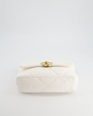 Chanel White Medium 19 Bag in Quilted Goatskin Leather with Mixed Hardware