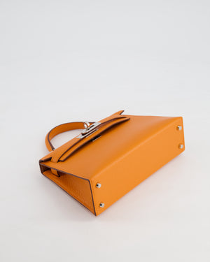 *RARE* Hermès Mini Kelly II 20cm Verso Bag in Orange H Chèvre and Gold Leather with Palladium Hardware