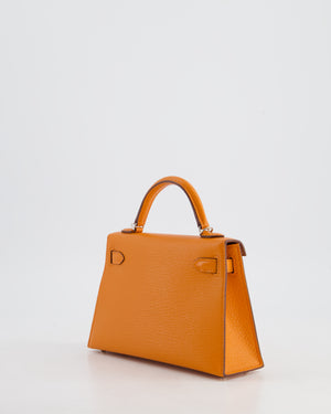 *RARE* Hermès Mini Kelly II 20cm Verso Bag in Orange H Chèvre and Gold Leather with Palladium Hardware