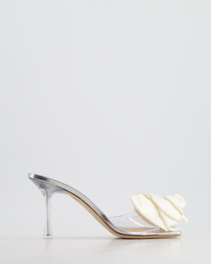 Magda Butrym Silver Perspex, White Satin Flower Heels Size EU 38