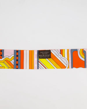 Hermès Orange, Gris & Rose 'Faubourg Rainbow' Twilly Scarf RRP £185