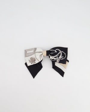 Hermes Noir, Blanc & Crème Bow Hair Clip