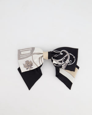 Hermes Noir, Blanc & Crème Bow Hair Clip