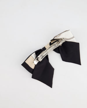 Hermes Noir, Blanc & Crème Bow Hair Clip