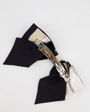 Hermes Noir, Blanc & Crème Bow Hair Clip