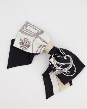 Hermes Noir, Blanc & Crème Bow Hair Clip