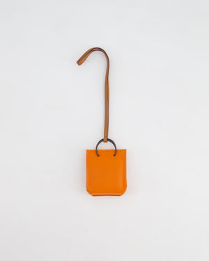 Hermès Orange Lambskin Shopping Bag Charm