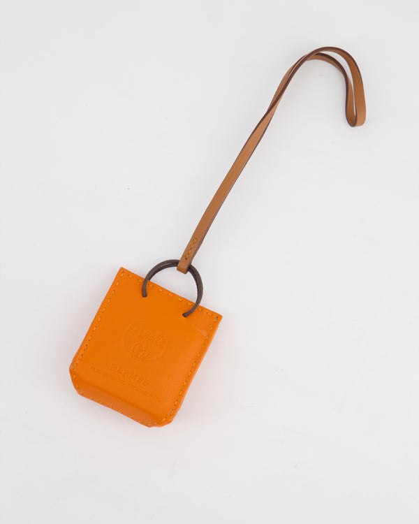 Hermès Orange Lambskin Shopping Bag Charm