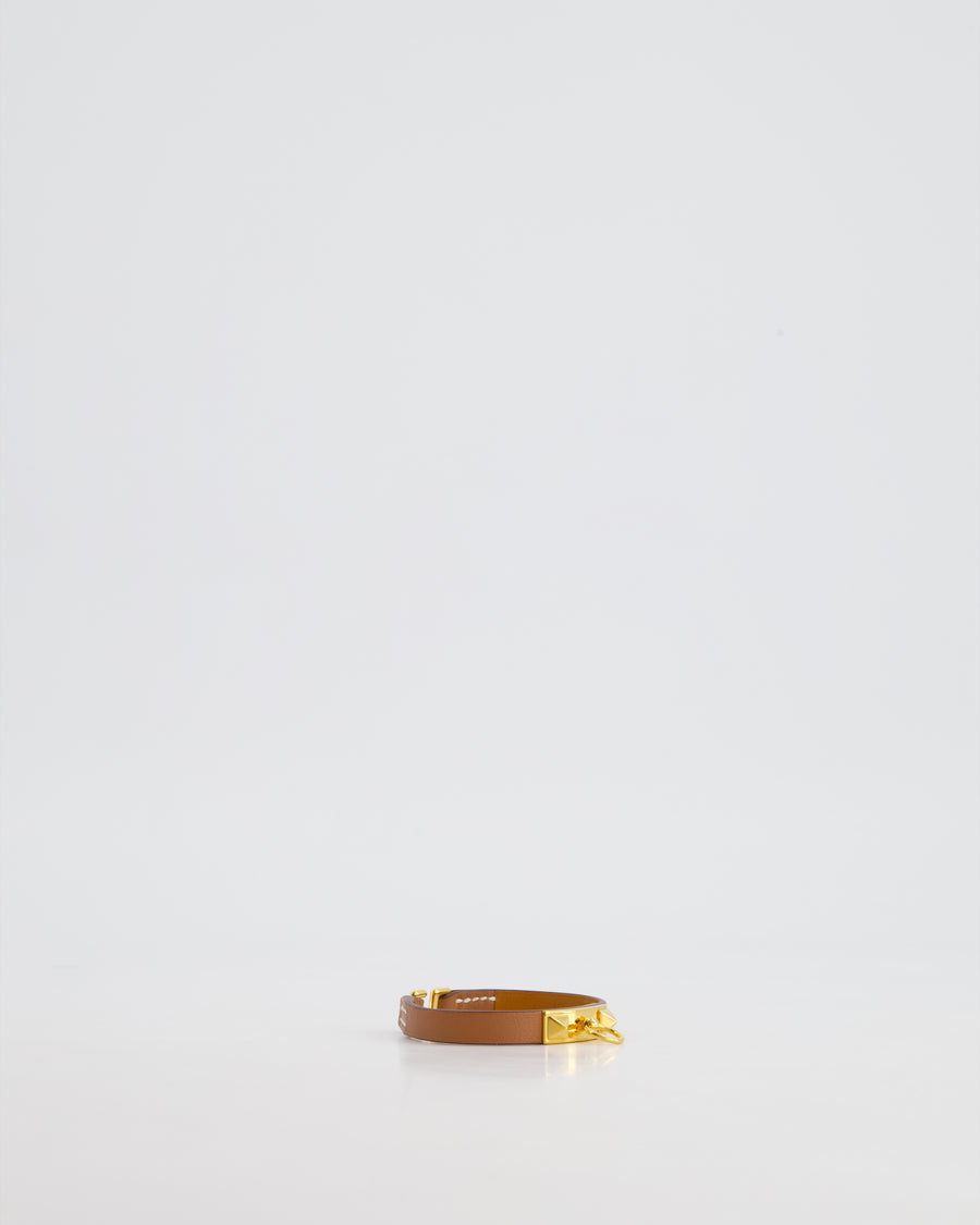 Hermes Gold Mini Collier de Chien Bracelet in Swift Leather with Gold Hardware