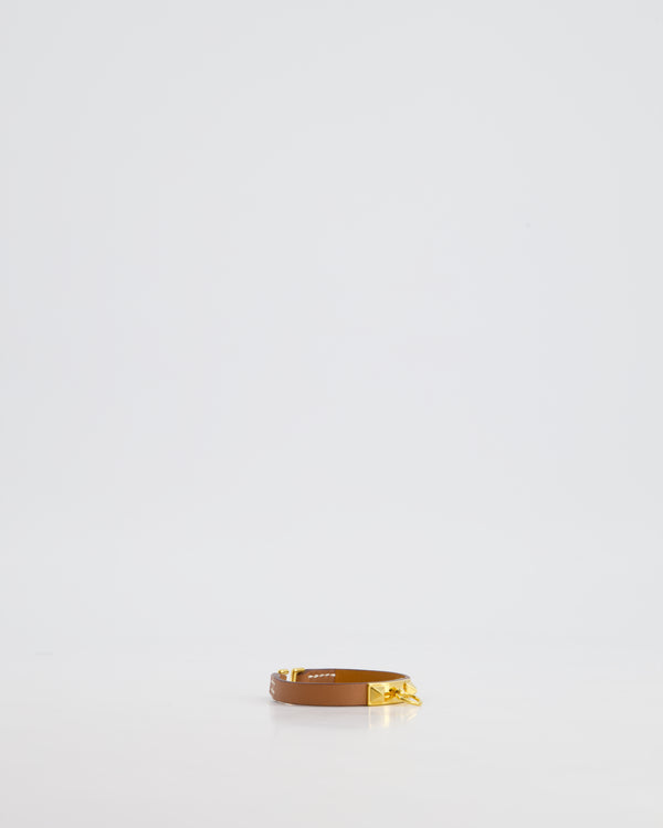 Hermes Gold Mini Collier de Chien Bracelet in Swift Leather with Gold Hardware