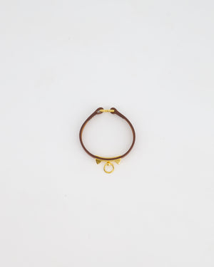 Hermes Gold Mini Collier de Chien Bracelet in Swift Leather with Gold Hardware