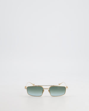 Chrome Hearts Gold Rectangle Sunglasses with Logo Detail