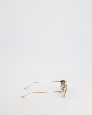 Chrome Hearts Gold Rectangle Sunglasses with Logo Detail