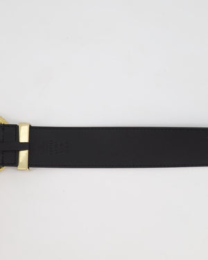 Gucci Black GG Logo Marmont Leather Belt with Torsion Buckle Detail Size 95cm