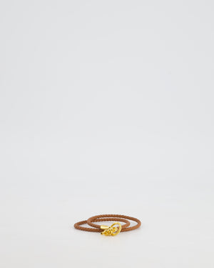 Hermes Gold Glenan Double Tour Bracelet in Swift Leather and Gold Hardware RRP £315