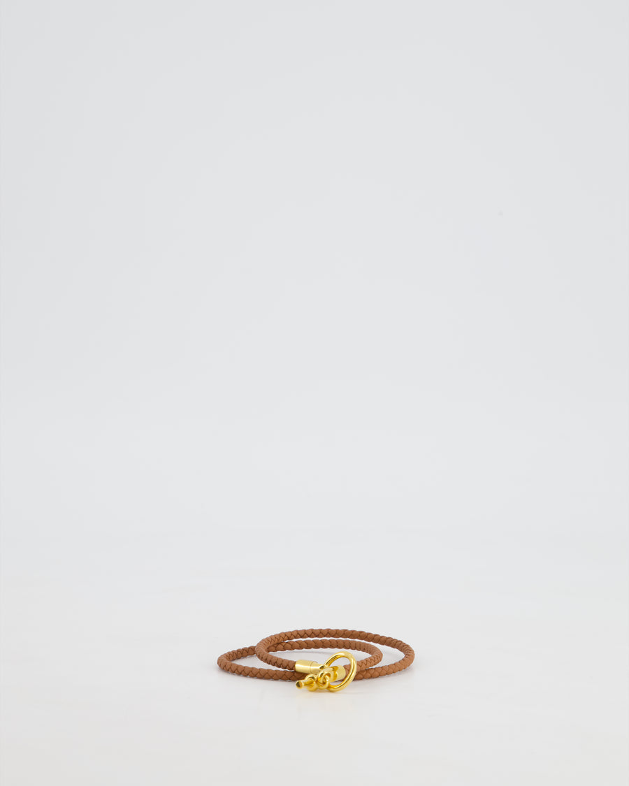 Hermes Gold Glenan Double Tour Bracelet in Swift Leather and Gold Hardware RRP £315