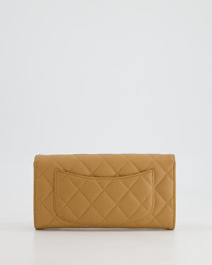 Chanel Caramel Longline Wallet in Caviar Leather with Gold Hardware