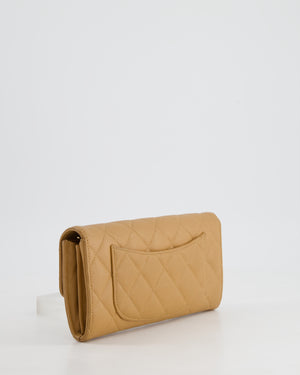 Chanel Caramel Longline Wallet in Caviar Leather with Gold Hardware