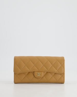 Chanel Caramel Longline Wallet in Caviar Leather with Gold Hardware