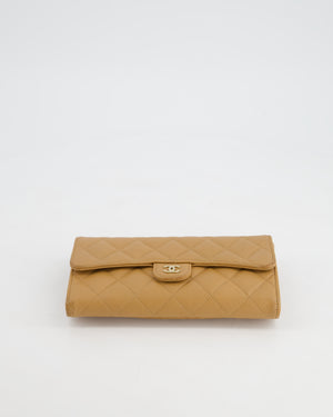 Chanel Caramel Longline Wallet in Caviar Leather with Gold Hardware