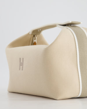 Hermès Large Bride-a-Brac Case in Craie Canvas with Palladium Hardware