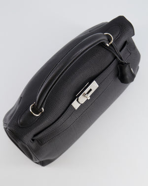 Hermès Kelly Retourne 32cm Bag in Black Clemence Leather with Palladium Hardware