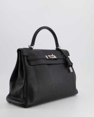 Hermès Kelly Retourne 32cm Bag in Black Togo Leather with Palladium Hardware