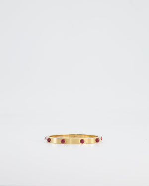 Louis Vuitton Gold Bangle with Burgundy Details Size M