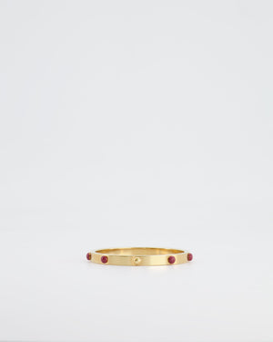 Louis Vuitton Gold Bangle with Burgundy Details Size M