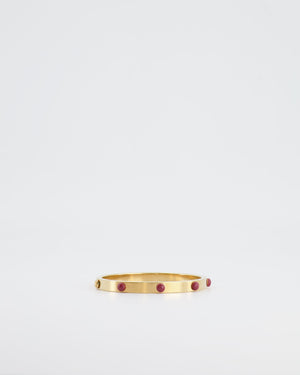 Louis Vuitton Gold Bangle with Burgundy Details Size M