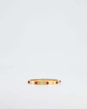 Louis Vuitton Gold Bangle with Burgundy Details Size M