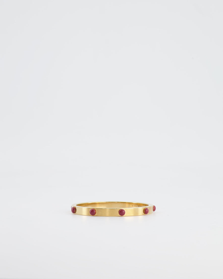 Louis Vuitton Gold Bangle with Burgundy Details Size M