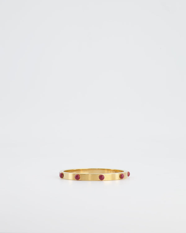 Louis Vuitton Gold Bangle with Burgundy Details Size M