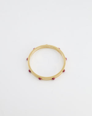 Louis Vuitton Gold Bangle with Burgundy Details Size M